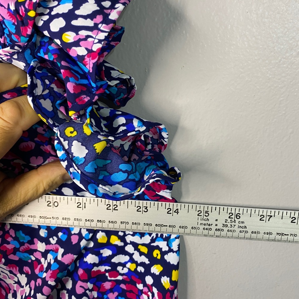 Shop The Mint XL Smocked Flutter Sleeve Abstract Leopard Print Blouse MultiColor - Picture 8 of 11